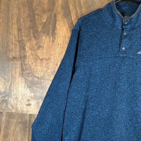 Eddie Bauer Mens Sweatshirt Blue Radiator Fleece Snap Mock Neck Long Sleeve L - Picture 4 of 12